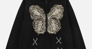 Aelfric Eden Fringe Washed Butterfly Hoodie black