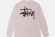 Stüssy Basic Pigment Dyed Ls T-shirts Herren Rosa