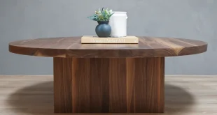 Walnut Round Coffee Table